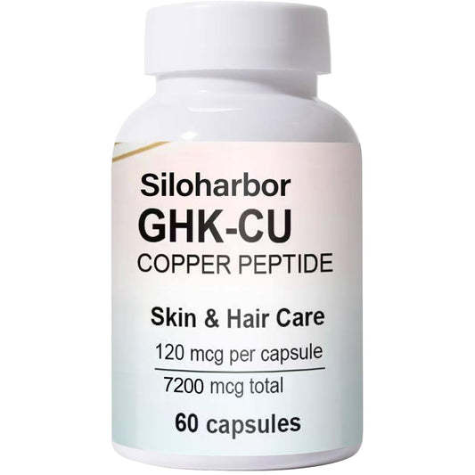 Siloharbor GHK-Cu bottle with capsules for skin and hair support