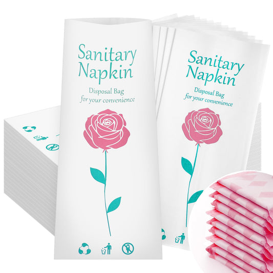 SilTriangle floral disposal bags in packaging for discreet use in homes and offices
