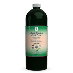 Silver Tongue bottle shows fluoride-free mouthwash for daily use