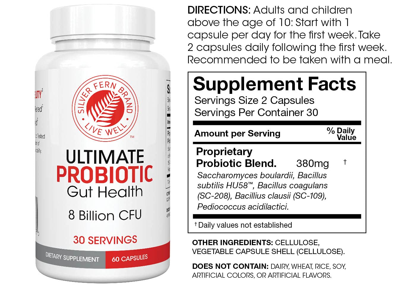 Silver Fern Cleanse Daily bottle front highlighting immune-support ingredients