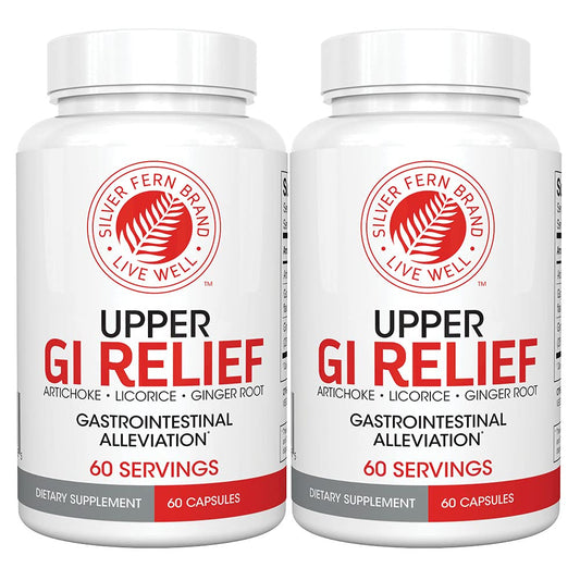 Silver Fern GI Relief bottle front with a 60-day supply for daily support.
