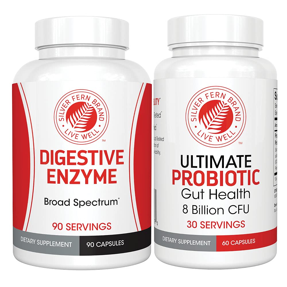 Silver Fern Digestive Enzymes bottle close-up supports meal comfort