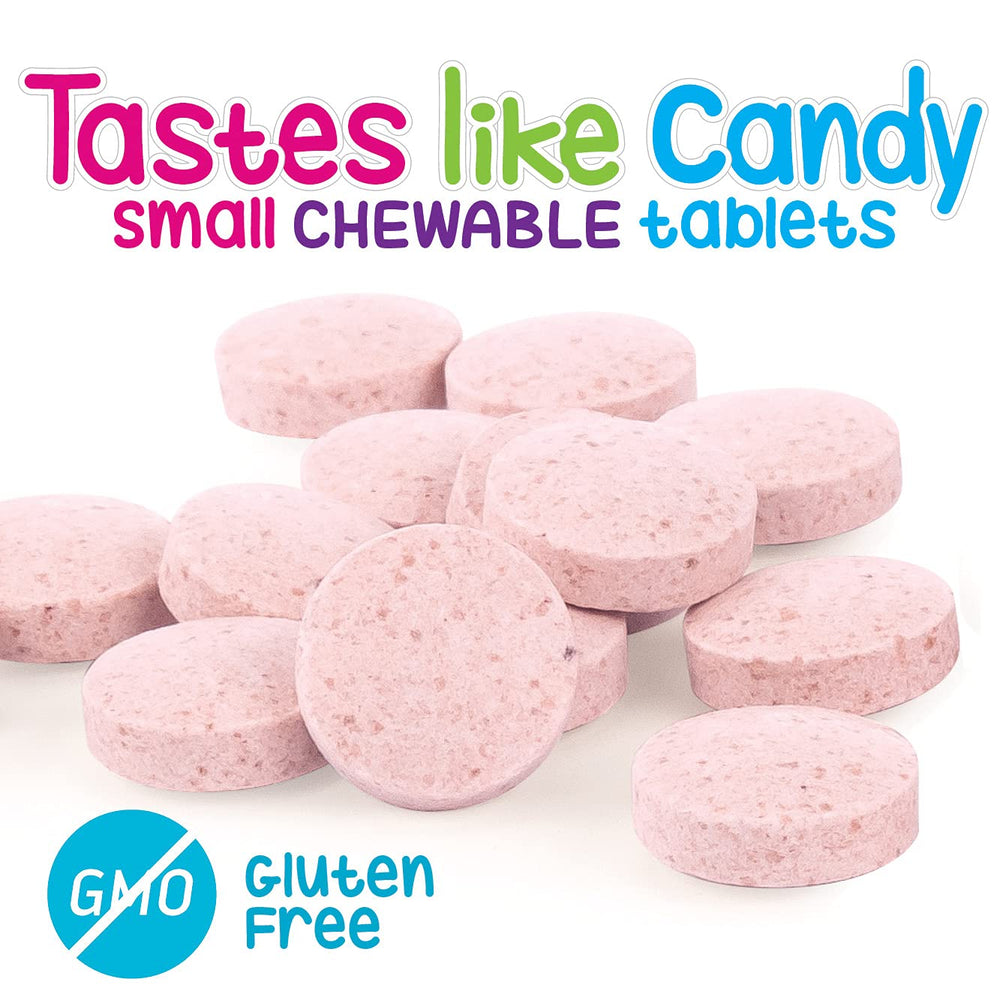 Silver Fern Kids Probiotic berry chewables close-up highlighting flavor