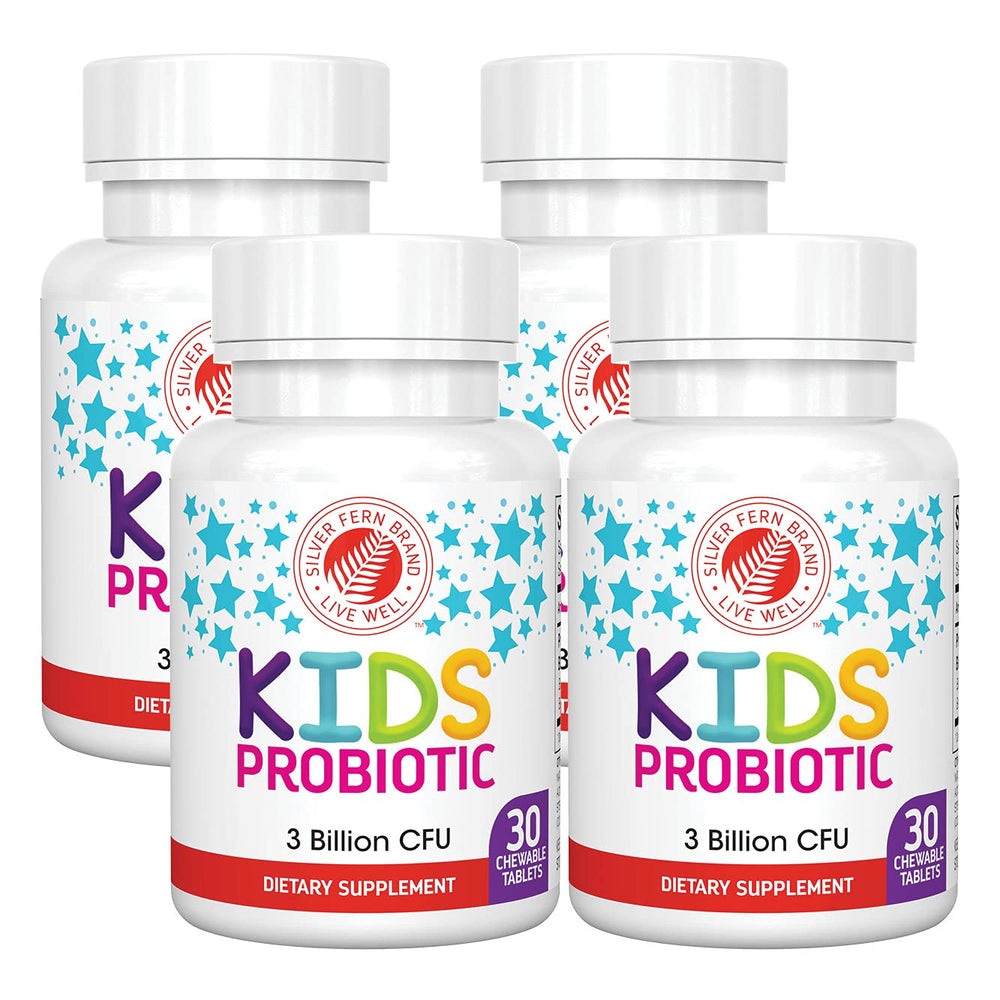 Silver Fern Kids Probiotic bottle front for daily berry chewables