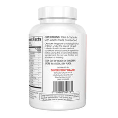 Silver Fern meal-tolerance capsules on a plate suggesting dairy and gluten support.
