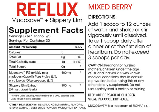 Silver Fern Reflux tub open with powder texture and scoop for daily use