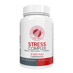 Silver Fern Stress Complex bottle shows 30 capsules for daily stress-related support