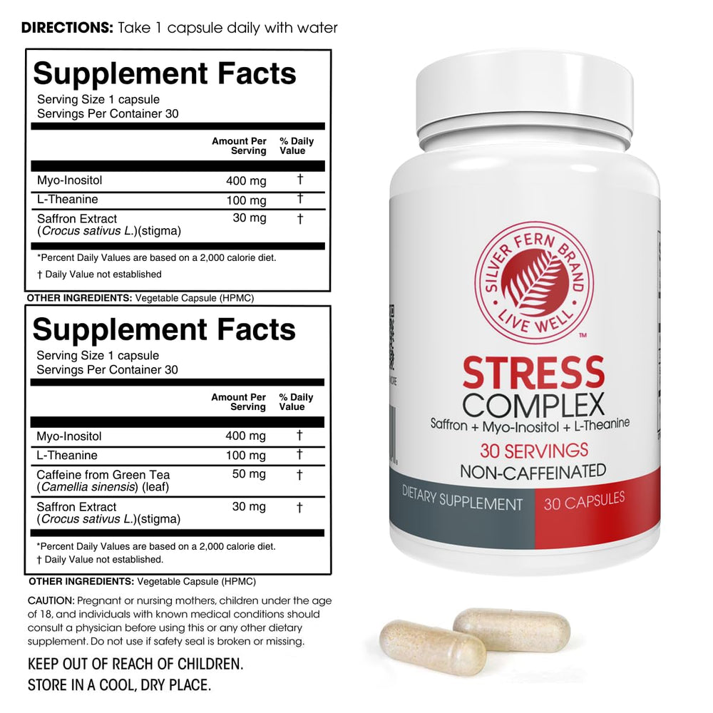Silver Fern Stress Complex capsules ready for daily wellness routine