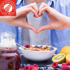 Silver Fern packaging on shelf communicates science-backed, third-party tested quality.