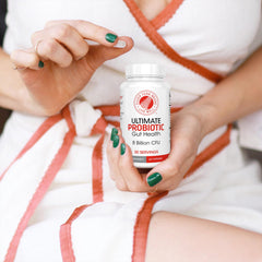 Close-up of Silver Fern probiotic capsules for daily digestive support.