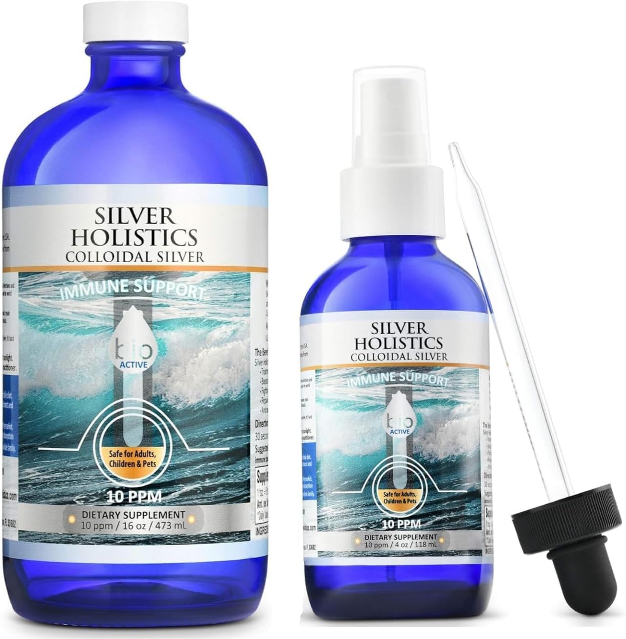 Silver Holistics colloidal silver spray bottle 4 oz for easy application and potential immune support