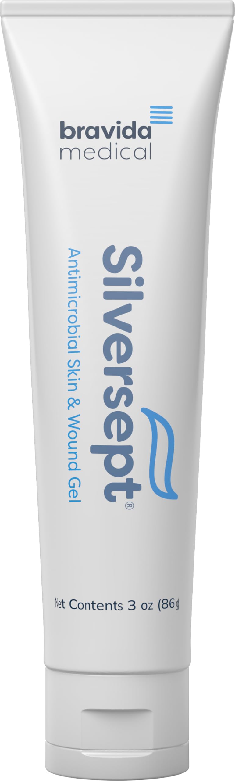 Silver-Sept Silver Skin and Wound Gel 3 oz tube for convenient wound care.