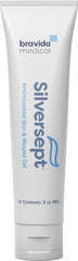 Silver-Sept Silver Skin and Wound Gel 3 oz tube for convenient wound care.