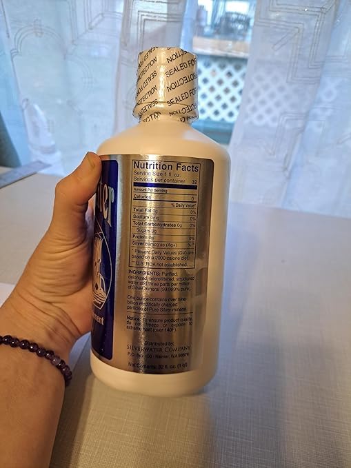 SILVER WATER COMPANY 3 PPM label close-up emphasizes purity and concentration for general wellness