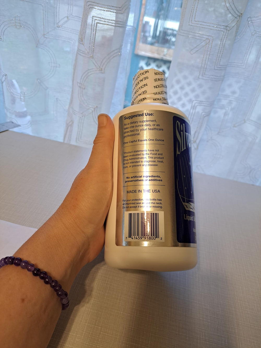 Wayne Rowland Silver Water on a kitchen counter ready for daily use