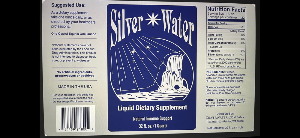 Wayne Rowland Silver Water label closeup showing premium branding
