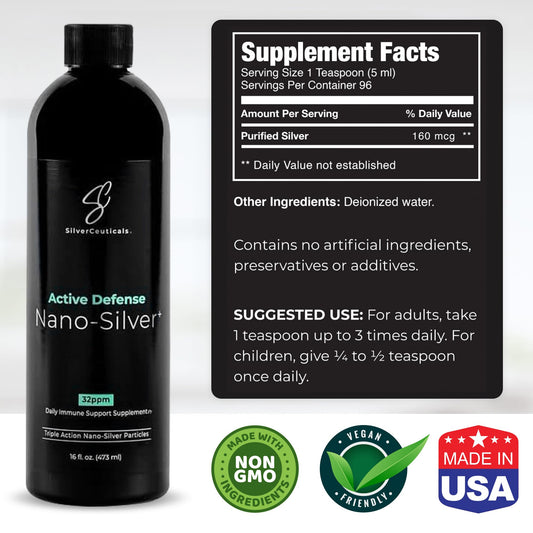SilverCeuticals nano silver dropper for precise dosing.