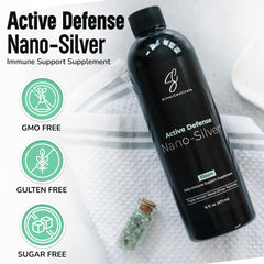 Close-up view of nano silver particles highlights advanced surface area.