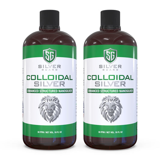 SilverGuard enhanced colloidal silver liquid bottle for immune support