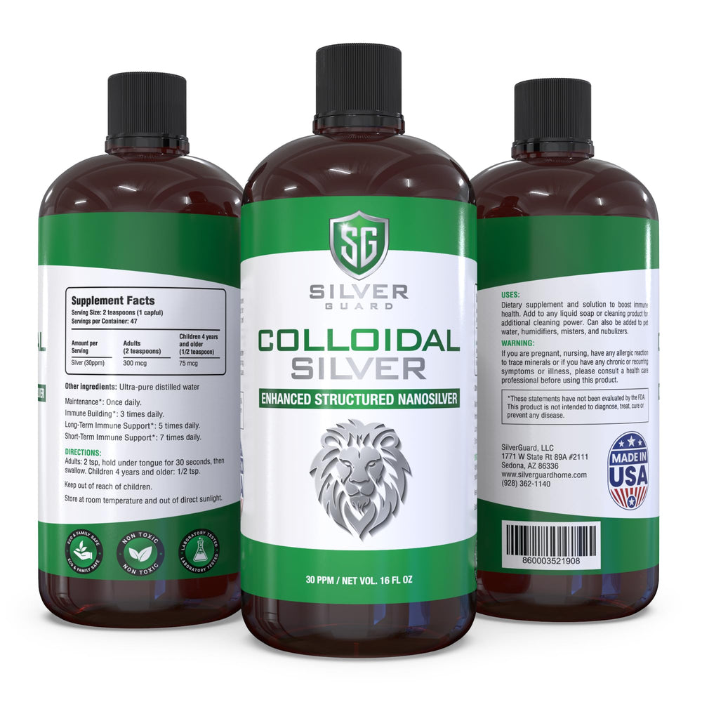 SilverGuard pure 30ppm colloidal silver with 99.99% silver purity