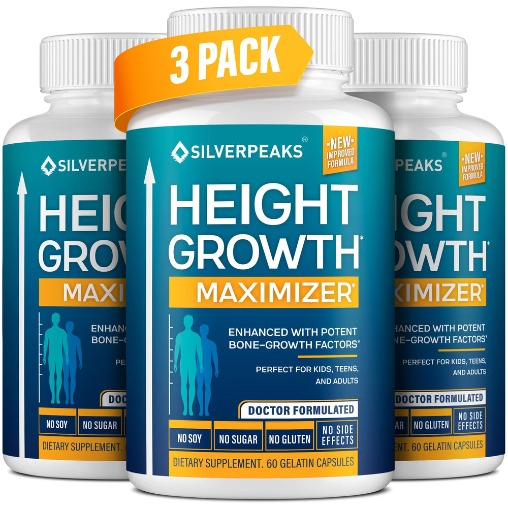 SILVERPEAKS Growth Capsules bottle close-up for bone strength support