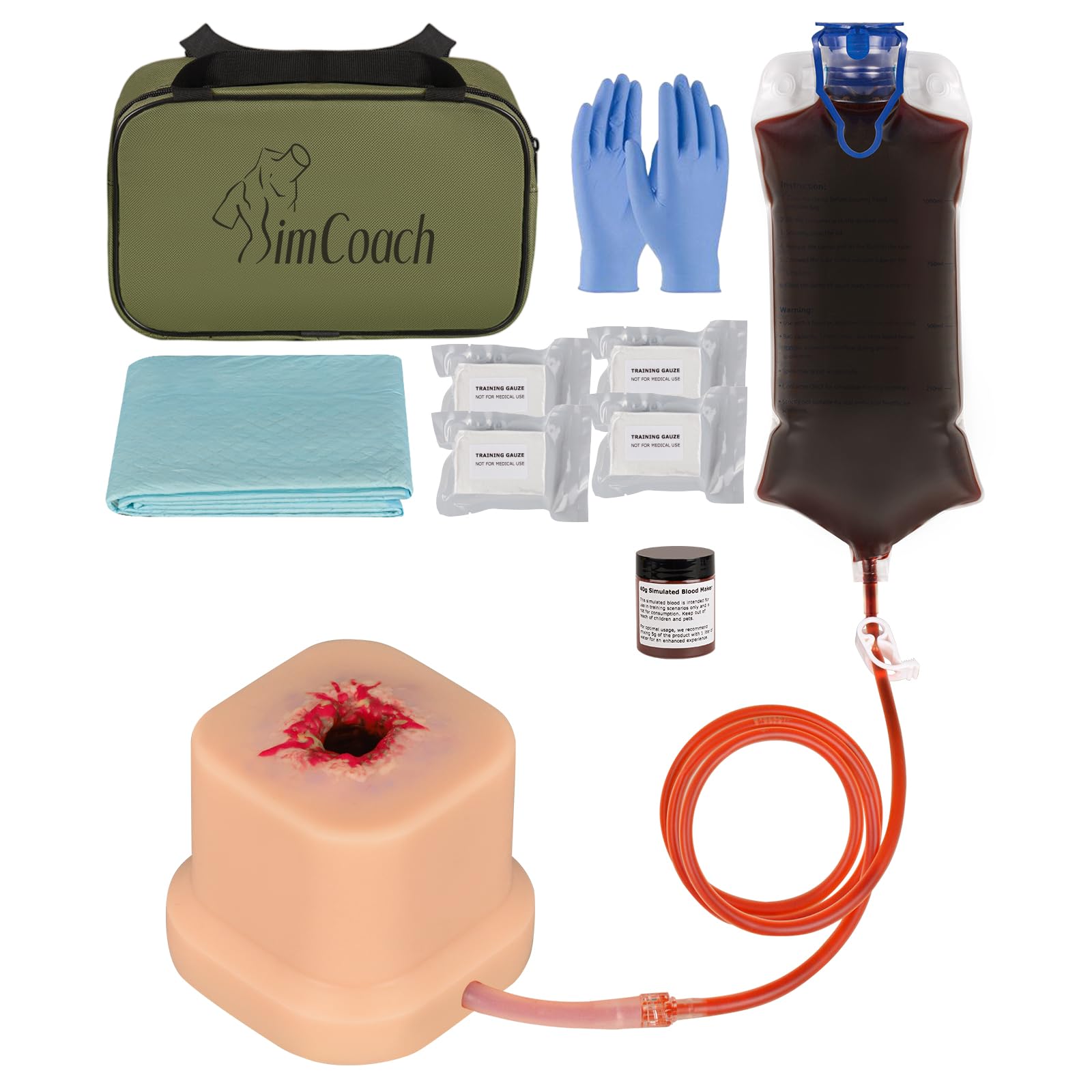 SimCoach wound-packing-trainer silicone model for realistic practice with latex-free fidelity.