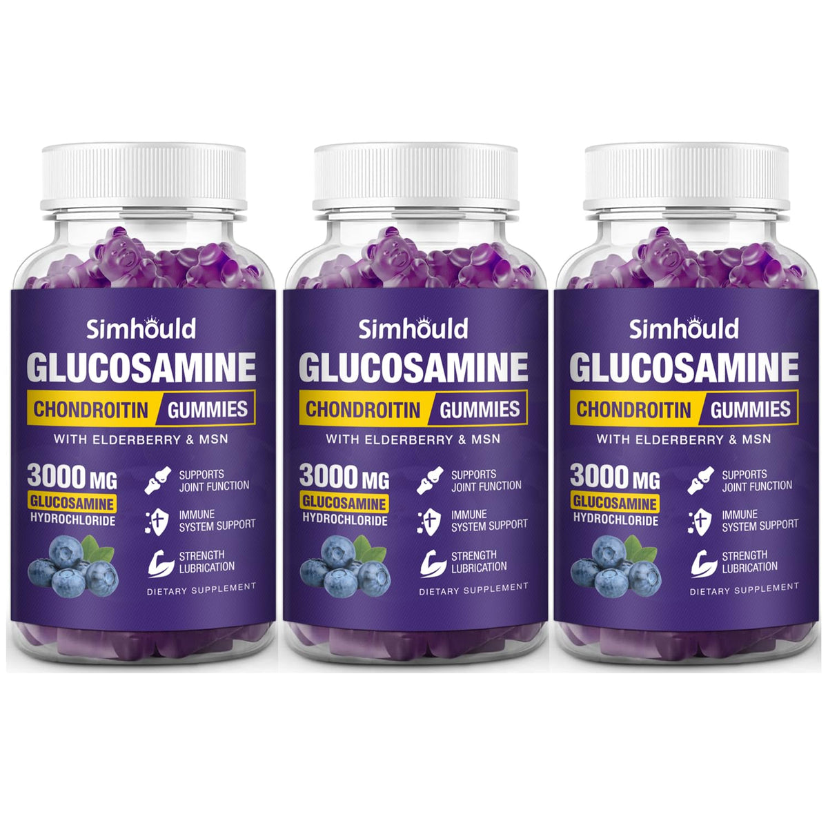 Simhould glucosamine chondroitin gummies bottle for easy daily joint support.