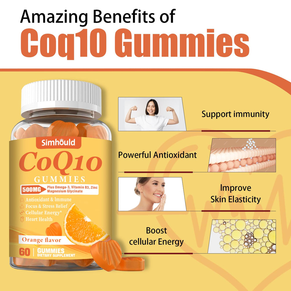 Close-up of gummy texture from Simhould CoQ10 Gummies for enjoyable daily supplementation