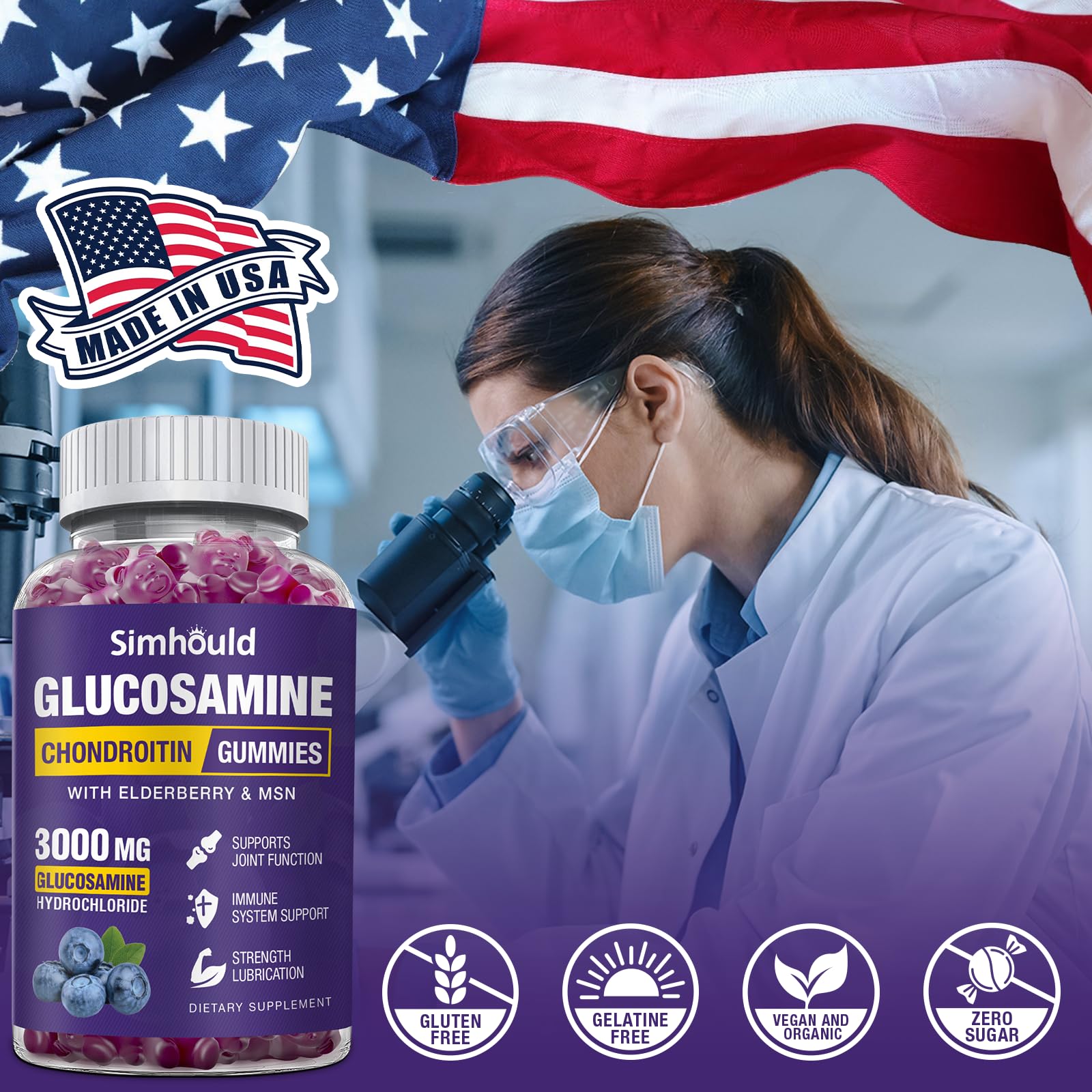 Simhould gummies on a desk, convenient for everyday joint care.