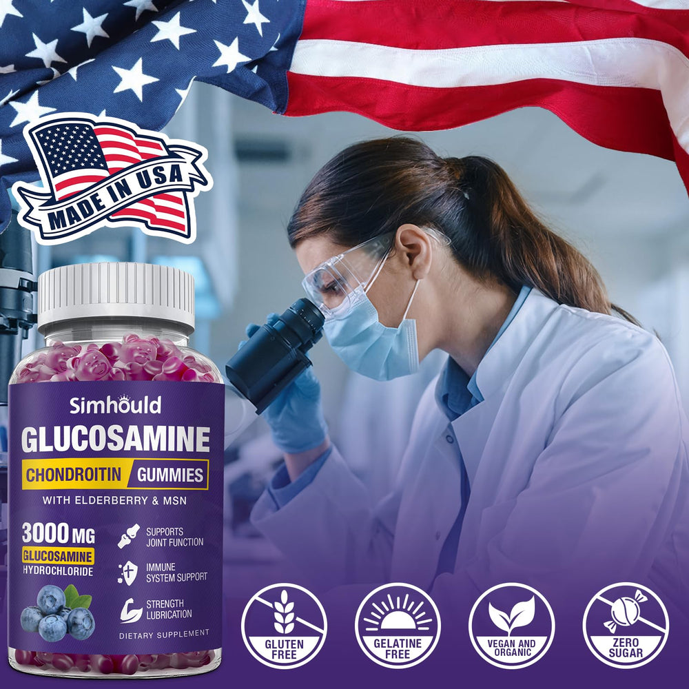 Simhould gummies texture closeup emphasizes chewy, easy-to-take daily supplement.