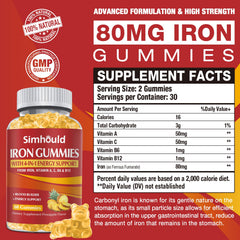 Simhould iron gummies closeup pineapple flavor and chewy texture for enjoyable daily use