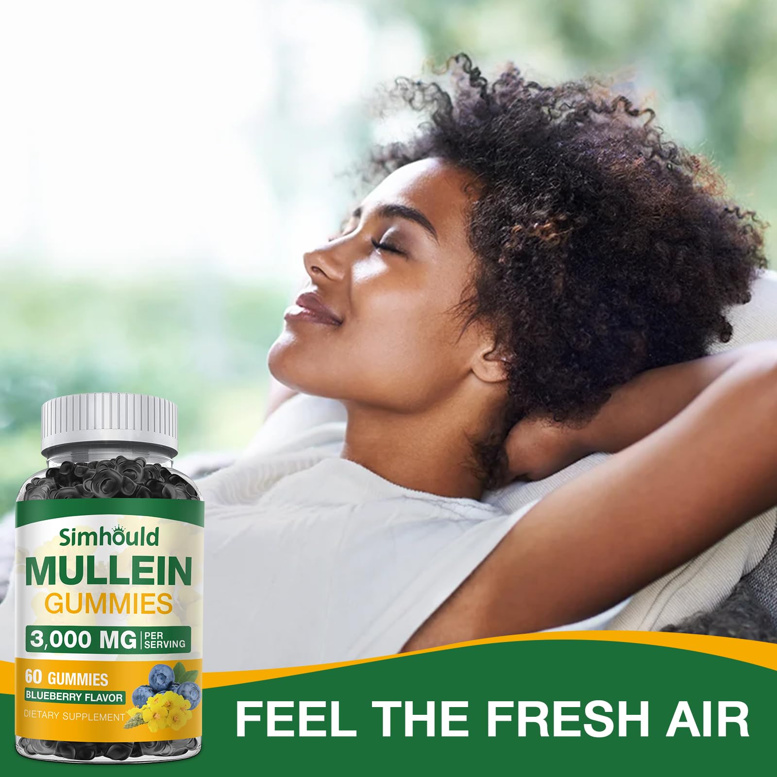 Simhould mullein gummies in hand ready for daily use.