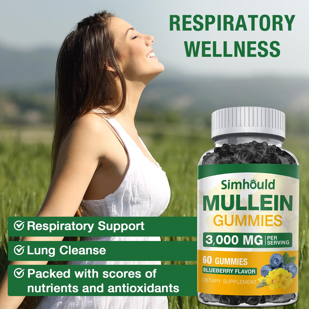 Simhould mullein gummies two-pack box promotes easy daily supplementation.