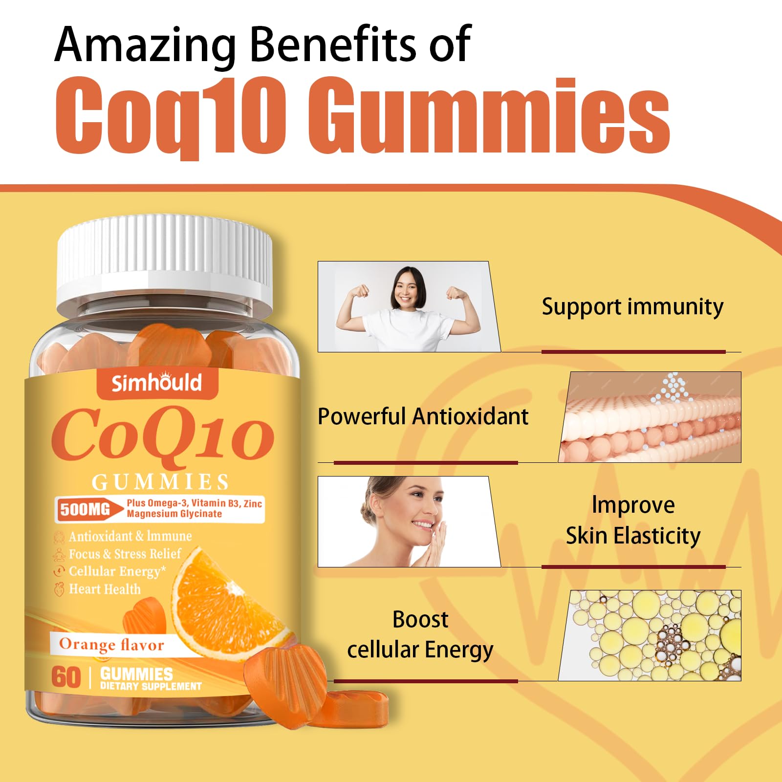 Simhould Omega-3 gummies EPA/DHA support cardiovascular wellness.