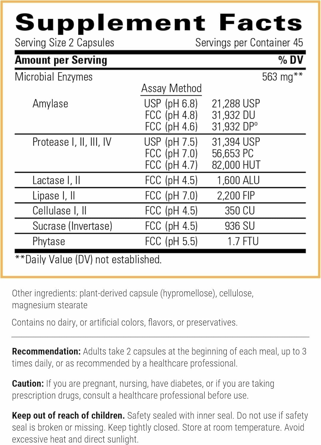 Similase capsules close-up highlighting broad-range enzymes for digestion