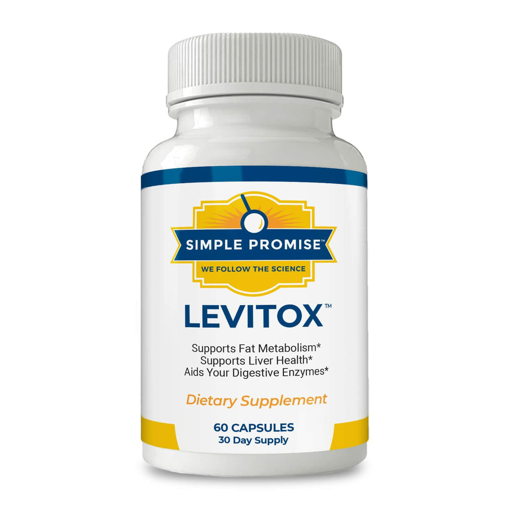 Simple Promise Levitox bottle front with milk thistle for liver detox support