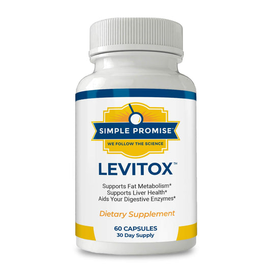 Simple Promise Levitox bottle front with milk thistle for liver detox support