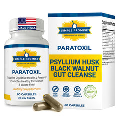 Simple Promise Paratoxil bottle cap close-up for daily gut wellness.