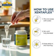 Active lifestyle scene with XentaFlex supporting post-workout hydration.