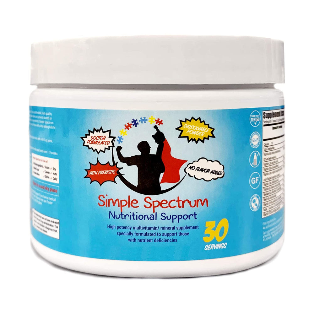 Simple Spectrum bottle pour enables easy dosing for kids.