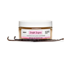 Simple Sugars Vanilla Body with Emu Oil pour shows quick hydration after cleansing
