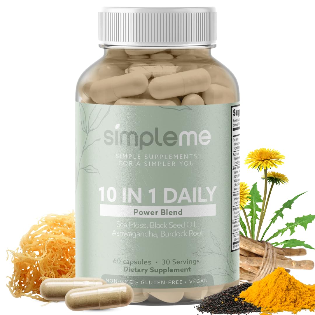SIMPLEME 10-in-1 power blend bottle front for daily wellness