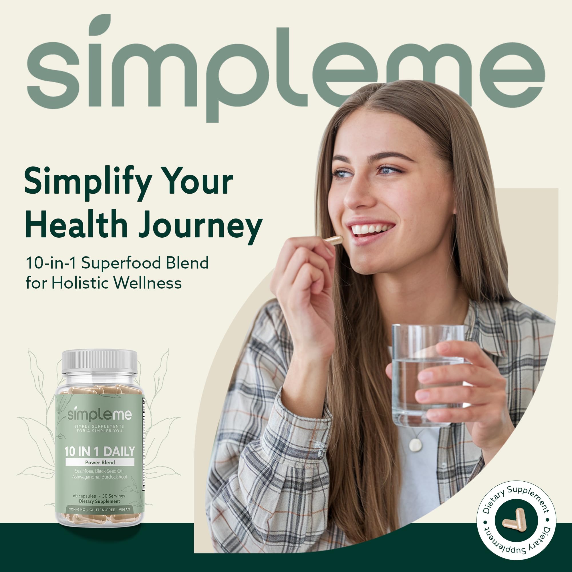 SIMPLEME Irish sea moss capsule close-up for daily mineral support