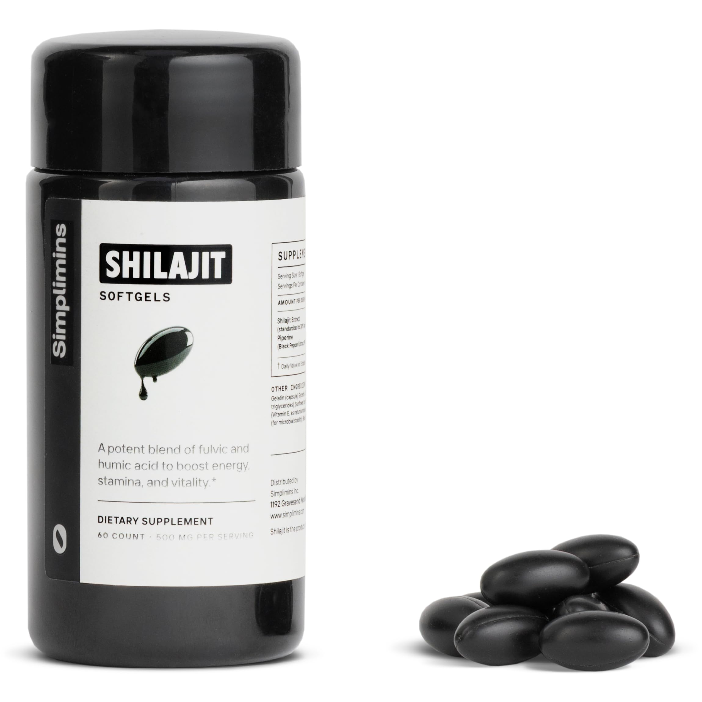 Simplimins softgel pour demonstrates easy dosing and mess-free use.
