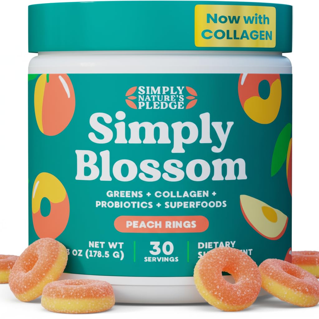 Simply Blossom Greens tub label front for quick brand recognition and trust