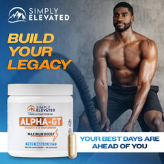Simply Elevated Alpha-GT packaging box ready for on the go routines