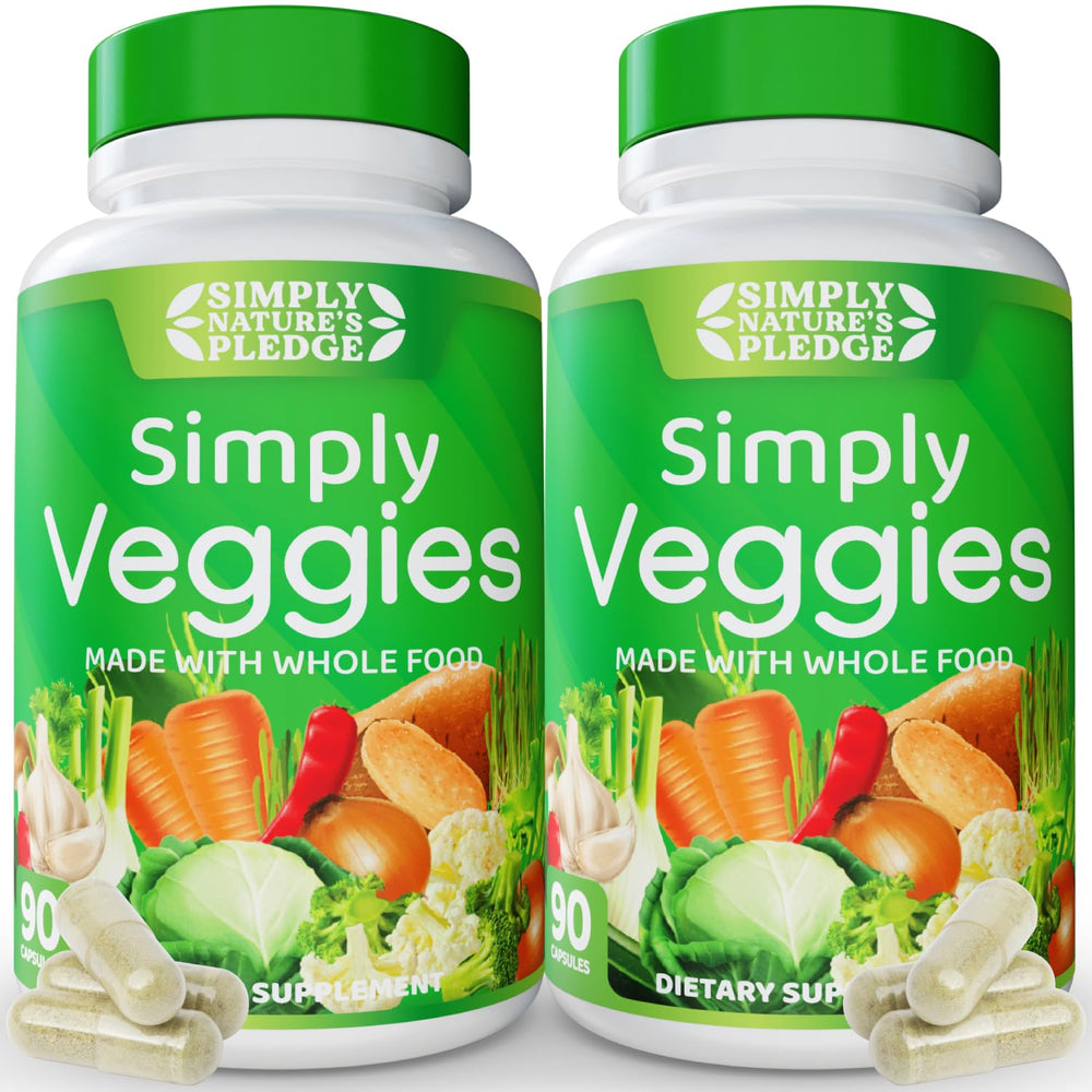 Simply Nature's Pledge 90 Veggie Capsules bottle front for everyday convenience