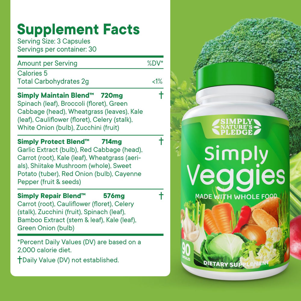 Simply Nature's Pledge capsules close-up highlighting plant-based soy-free formula.