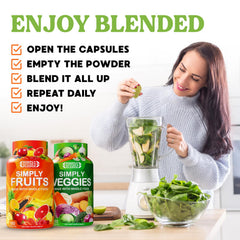 Simply Nature's Pledge serving spoon and bottle implies easy daily servings.