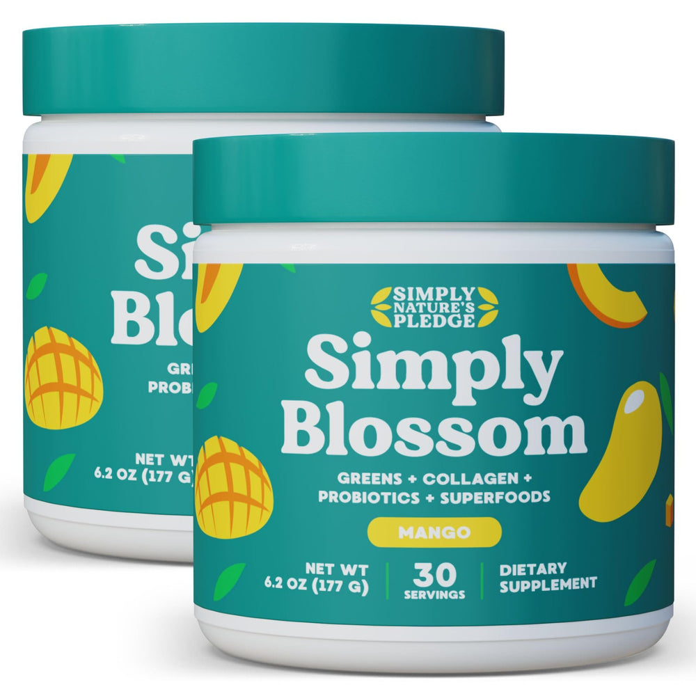 Simply Nature's Pledge Simply Blossom Daily Greens tub for daily nourishment and gut balance